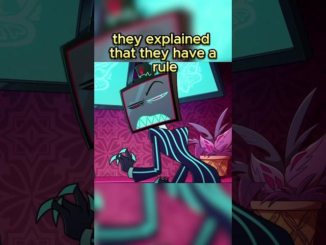 Why does Vox never look sideways in Hazbin Hotel?