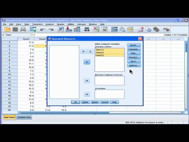 Oneway Repeated Measures Anova - SPSS (part1)