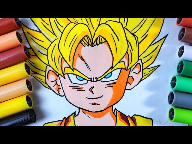 How to Draw kid Goku Dragonball Daima using Arrtx Acrylic Marker