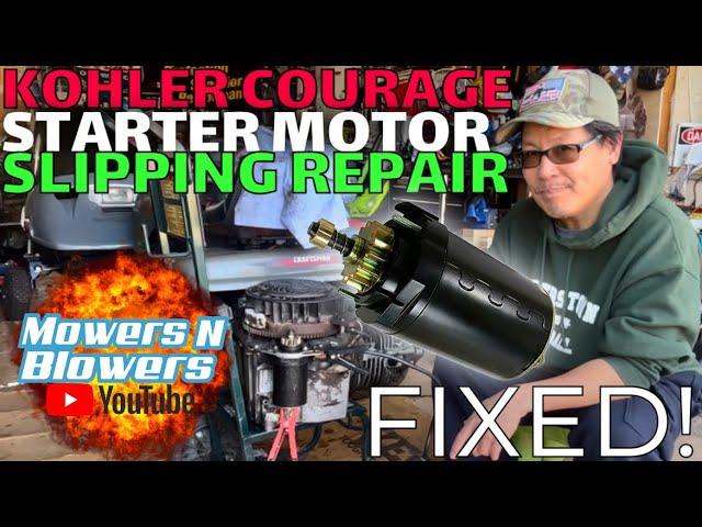 HOW TO FIX A SLIPPING STARTER MOTOR KOHLER COURAGE JOHNSON ELECTRIC TAKE APART BENDIX GEAR ASSEMBLY