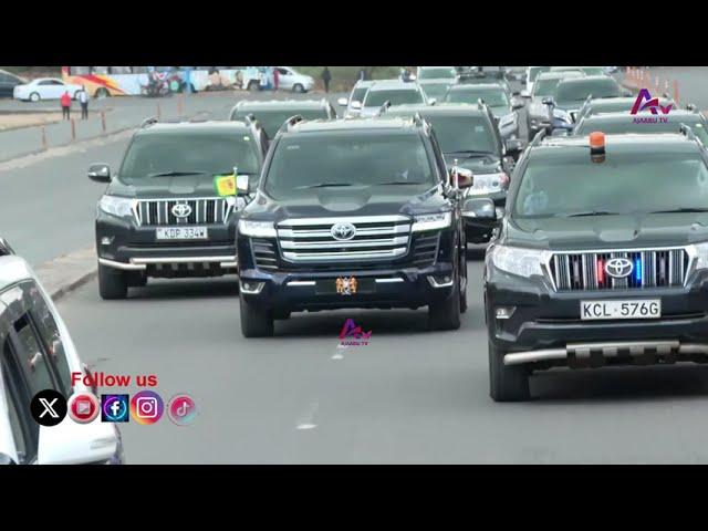 SEE HOW PRESIDENT RUTO'S MOTORCADE MADE ITS WAY TO KICC FOR THE SWEARING IN OF DP KINDIKI.