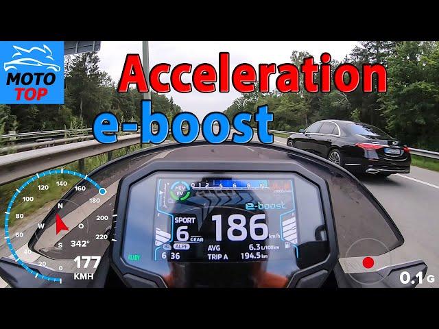 Kawasaki Z7 Hybrid (2024) - ACCELERATION - e-boost comparison - Gopro GPS and DRAGY measured