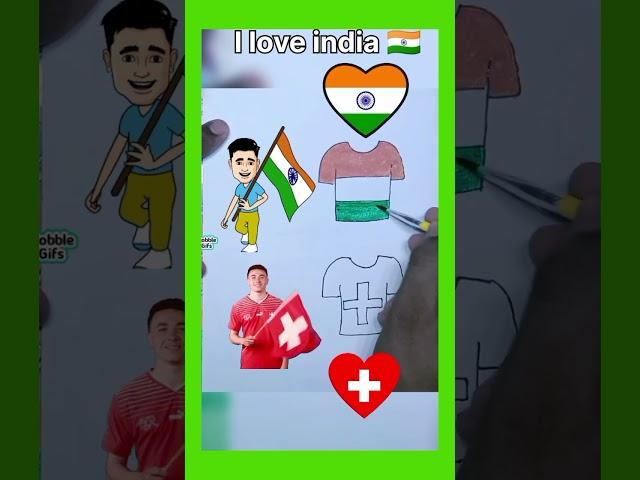 India vs switzerland flag drawing vs#drawing #shorts