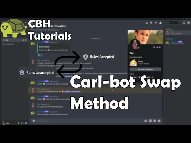 Add a role and remove another in one reaction role | Carl-bot Swap Method