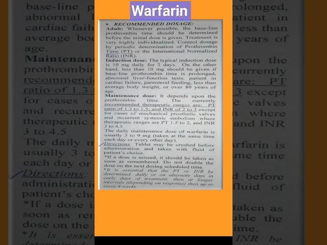 Warfarin,Dose And Drug Interaction, Anti-Coagulant