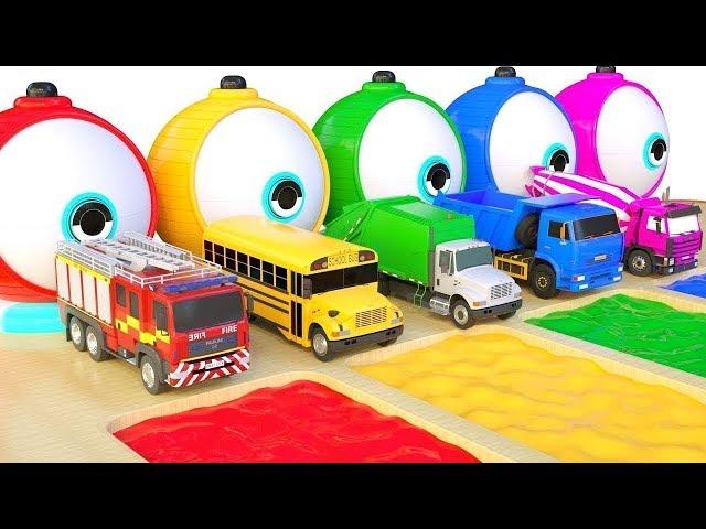 apprendre les couleurs avec les Vehicules de rue Camion à ordures des balles