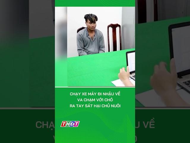 Chạy xe máy đi nhậu về va chạm với chó, ra tay sát hại chủ nuôi #shorts