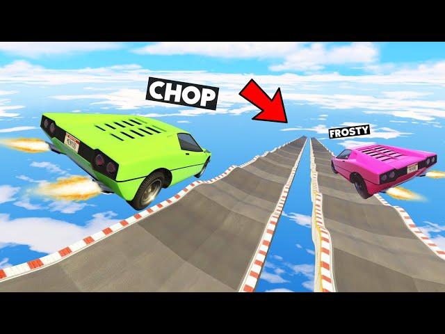 GTA 5 RACE BUT CHOP WINS INSTEAD OF FROSTY FOR FIRST TIME IN MEGA RAMP