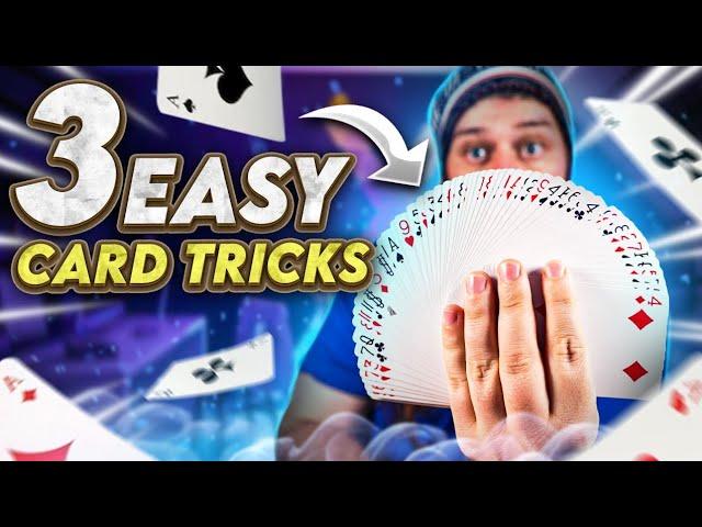 LEARN 3 Super Easy CARD TRICKS!!