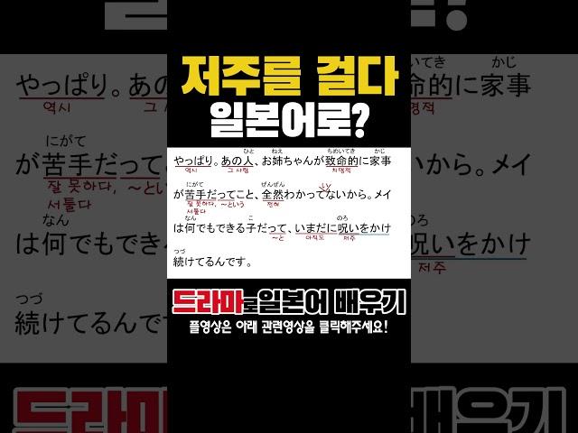저주를 걸다-일본어로? #일드로일본어회화
