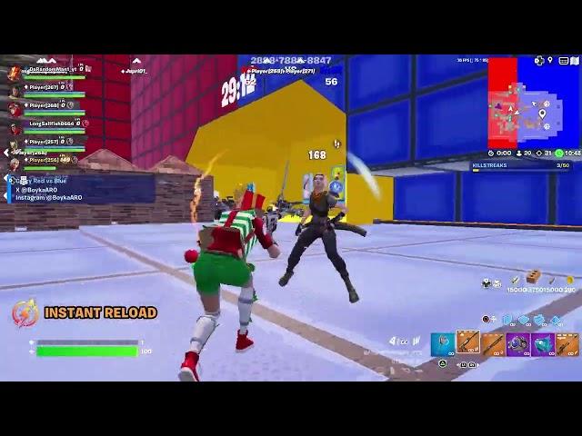 160 KILLS CRAZYY RED VS BLUE GAMEPLAY IN FORTNITE CREATIVE