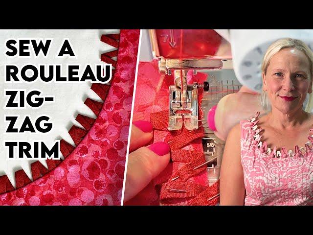 How to sew  a rouleau neck trim. Full tutorial for this fancy trim.