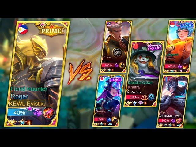 TOP GLOBAL ROGER VS 5 TOP GLOBAL PLAYERS (WHO WILL WIN? | MLBB