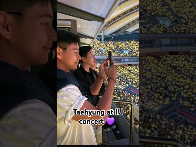 Taehyung at IU concert with Jhope #taehyung #jhope #bts #btsmember #popular #iu #ost #top