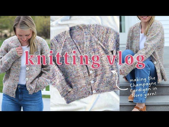 making the Champagne Cardigan by Petite Knit in Noro Madara yarn | knitting project vlog