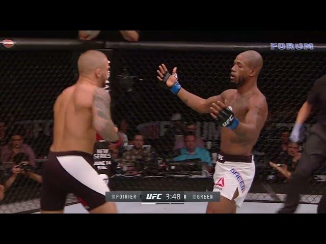 Bobby Green taunts Dustin Poirier then gets knocked tf out.