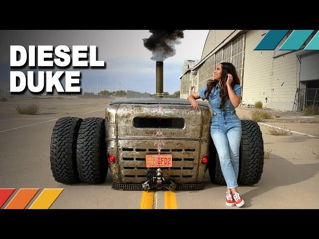 DIESEL DUKE: Compound Turbo 12 Valve Cummins 1930 Ford Model A Rat Rod on Dually Mud Terrains | EP31