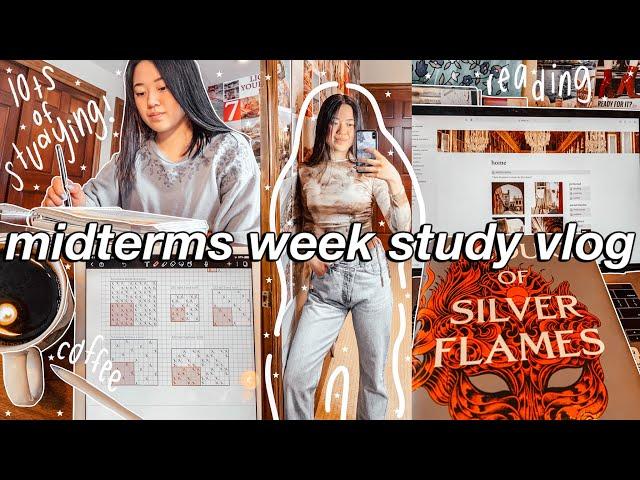 COLLEGE MIDTERMS WEEK STUDY VLOG *as an online fashion student*