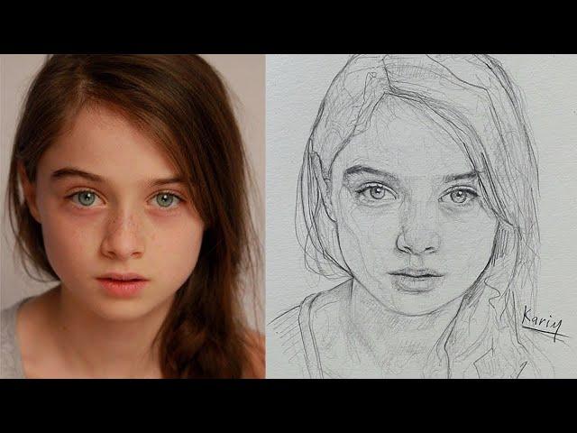 Loomis Method Portrait Drawing: A Step-by-Step Drawing Tutorial - One pencil drawing