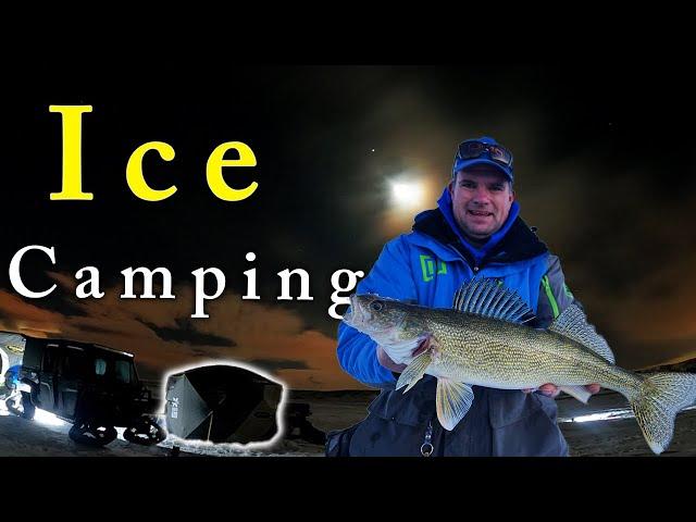 Overnight Ice Camping | Sakakawea Walleye