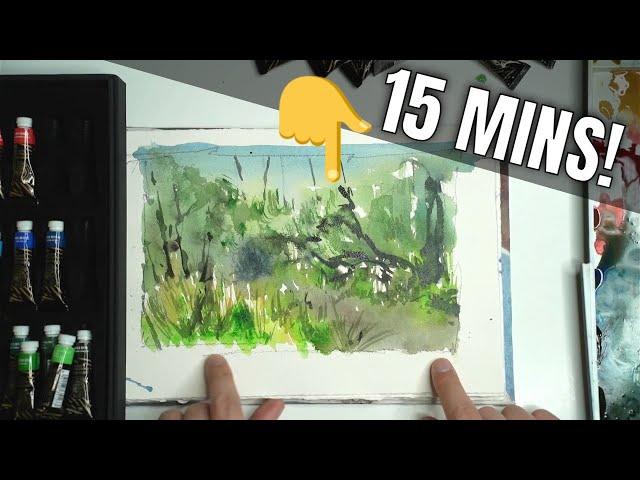 Paint a SIMPLE Nature Landscape In Watercolor!