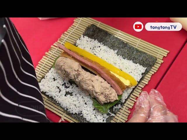 [통통김밥tv]메뉴소개_참치김밥 / Gimbap, popular snack in korea, Korean street food