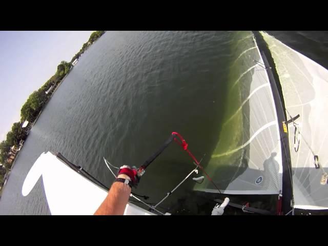 Hobie 20 Solo Righting - First person view - GoPro Hero Cam