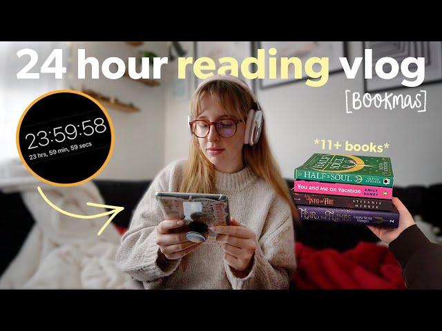 How much can I read in 24 hours?  24 hour reading challenge! | Bookmas day 9 [vlogmas]