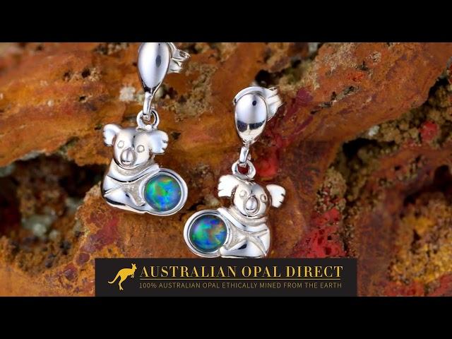 Gold Earrings, Green Earrings, Opal Stud Earrings - Australian Opal Direct | Worldwide Shipping