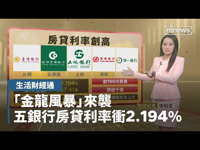 「金龍風暴」來襲　五銀行房貸利率衝2.194%｜生活財經通｜#鏡新聞