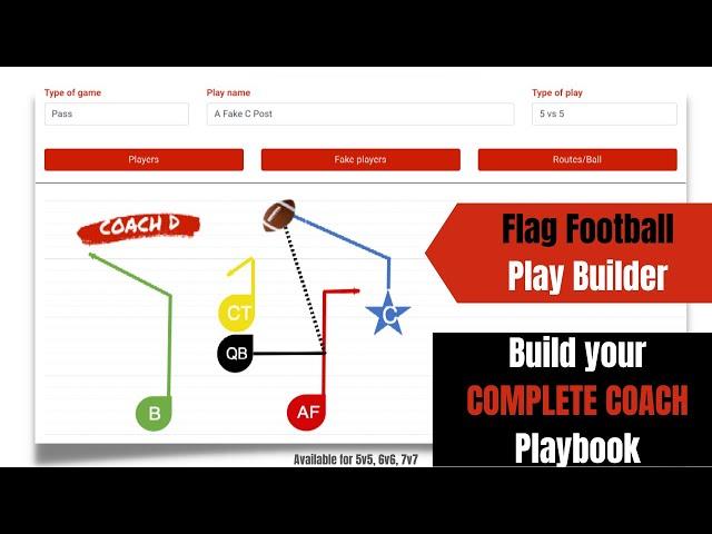 Flag Football Play Builder with Coach D | Youth Flag Football Plays for Kids | Build your Playbook!