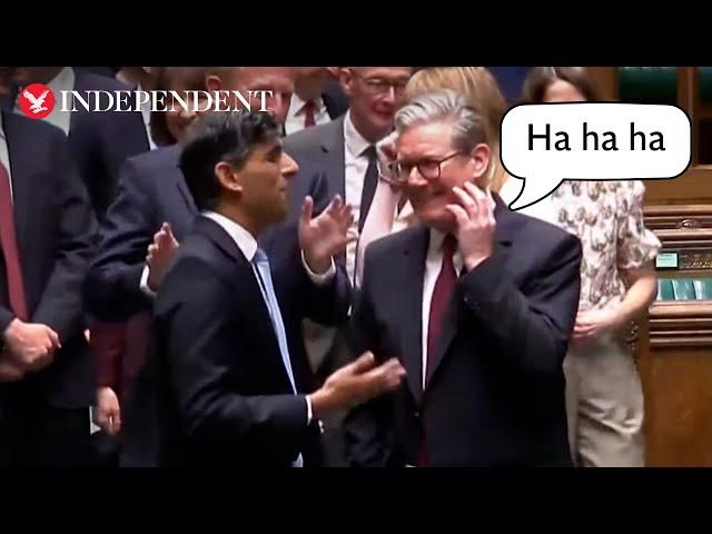 Keir Starmer and Rishi Sunak laugh together weeks after Labour beats Tories