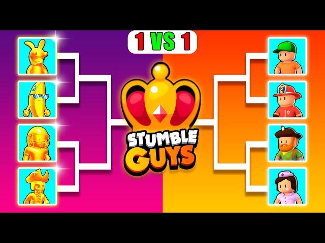 Who is The Best GOLDEN or COMMON 0.46 Skins?  Stumble Guys Tournament Battle  1 VS 1 Battle