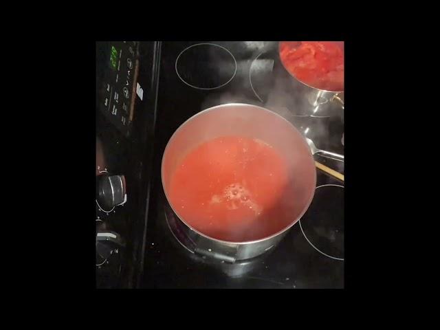 Cooking with the Big Guy uses the blender for tomato sauce!!!!