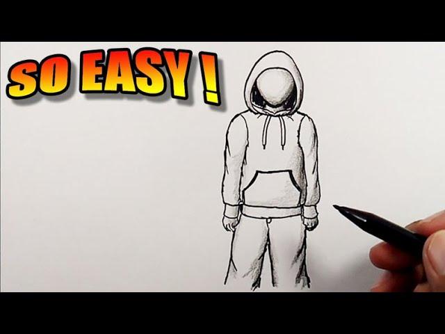 How to draw a hoodie on a body | Easy Drawings | how to draw a person