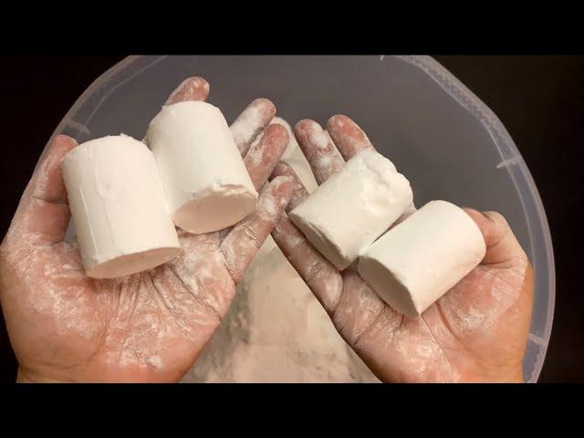 Asmr - crunchy plain baking soda - pressed cornstarch ️ - reformed gym chalk