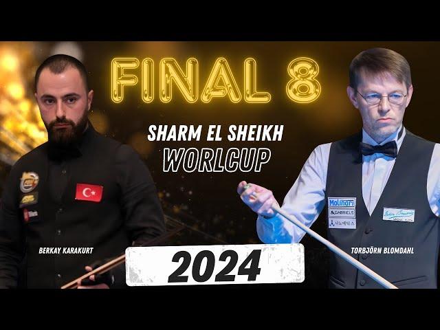 Torbjörn Blomdahl vs Berkay Karakurt Final 8 World Cup 3 Cushion Billiards 2024