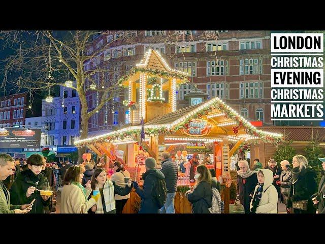 London Christmas Evening Lights Tour | London Top 3 Christmas Markets | London Winter Walk [4K HDR]