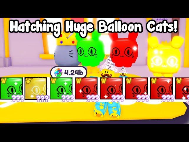 I Hatch Royal Egg Using 10 Accounts To Get Huge Balloon Cat! - Pet Simulator X Roblox