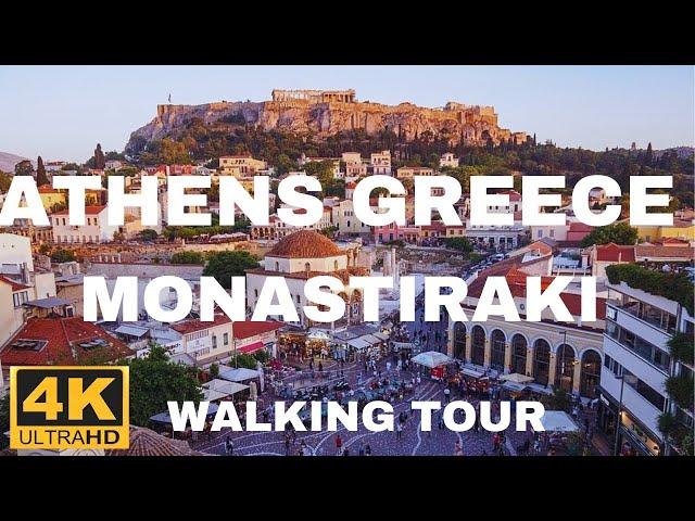 ATHENS  MONASTIRAKI FLEA MARKET GREECE WALKING TOUR AHTENS STREET 4K