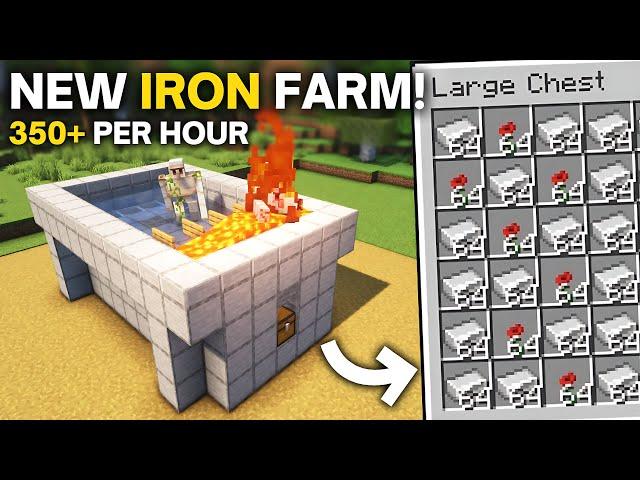 Minecraft Easiest IRON Farm in 1.21 NEW DESIGN - 350+ Per Hour