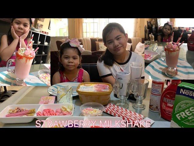 How to make Strawberry milkshake(Samantha and Erianne) vlog #1