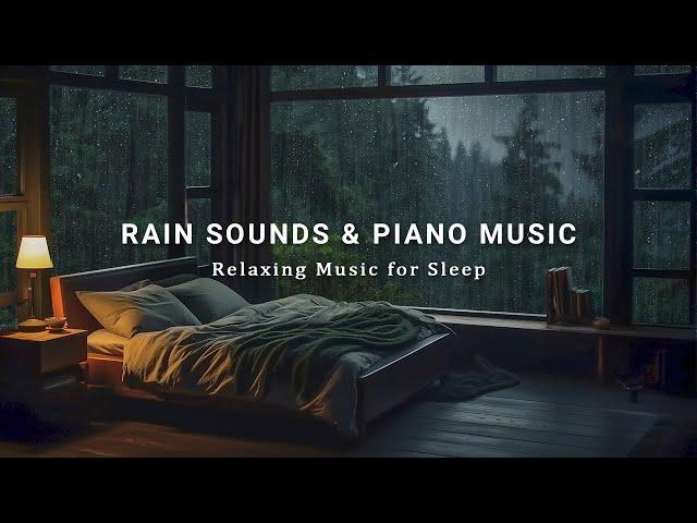 Relaxing Sleep Music with Rain Sounds on Windows - Warm Bedroom Ambience for Stress Relief and Sleep