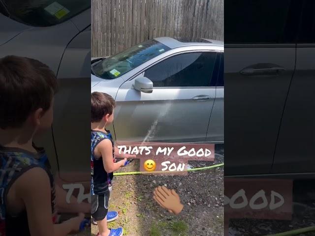 #kids #helps Out His Father In The Car Wash#lol 🫠🫡