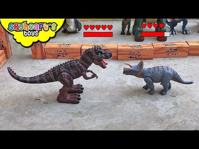 TRICERATOPS VS TREX Dinosaur Fight Tournament! Skyheart's battle event dinosaur toys for kids