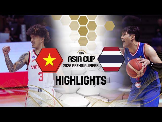 Vietnam v Thailand | Basketball Highlights | FIBA Asia Cup 2025 Pre-Qualifiers