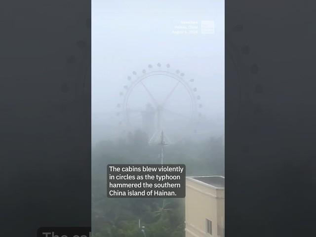 Ferris wheel cabins spin violently as Typhoon Yagi hits southern China’s Hainan Island