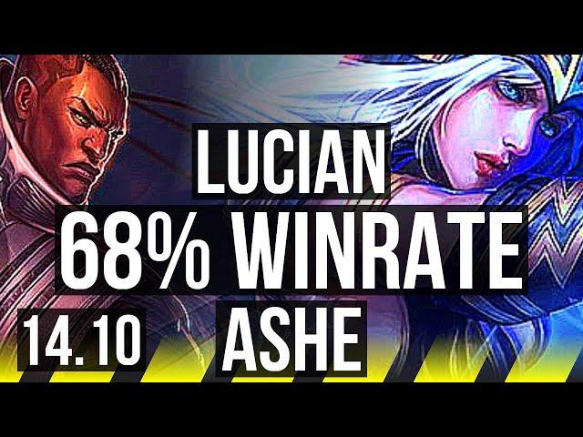 LUCIAN & Poppy vs ASHE & Braum (ADC) | 68% winrate, 14/3/9, Legendary | EUW Diamond | 14.10