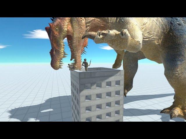 Elite Squad on Wobbly Building vs Titans from ALL UNITS Animal Revolt Battle Simulator