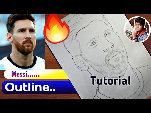 How To Draw Messi step by step  outline  Lionel Messi drawing / drawing messi/ #messi #drawing